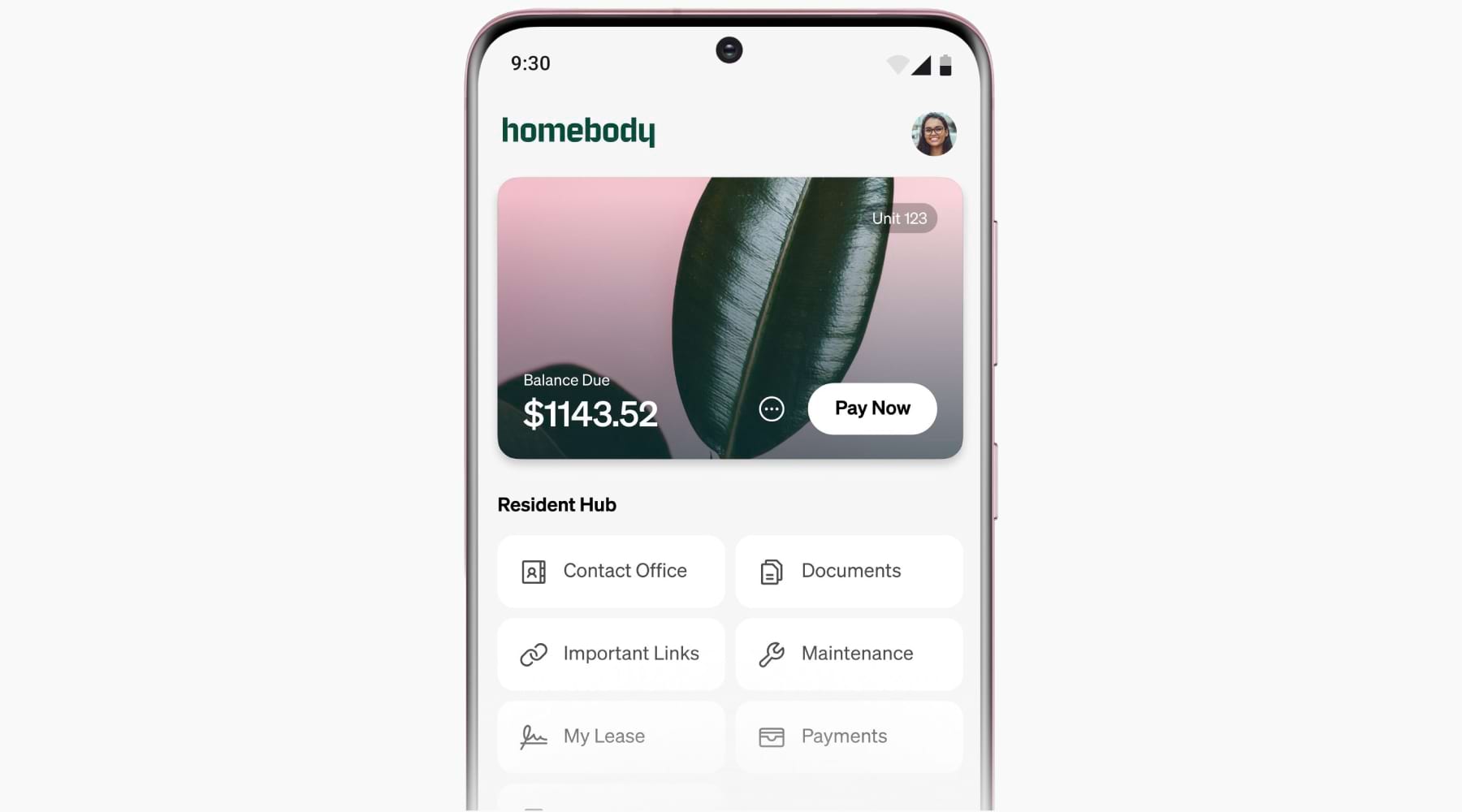 Homebody App a phone with the Homebody app on it